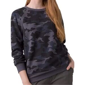 Prana Cozy Up Camo Print Hemp Blend Sweatshirt Size Medium
